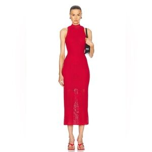 Fleur du Mal Lace Pointelle Knit Racer Dress